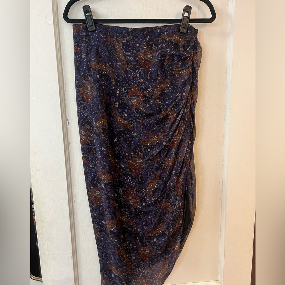 Veronica Beard 100% Silk Paisley Skirt